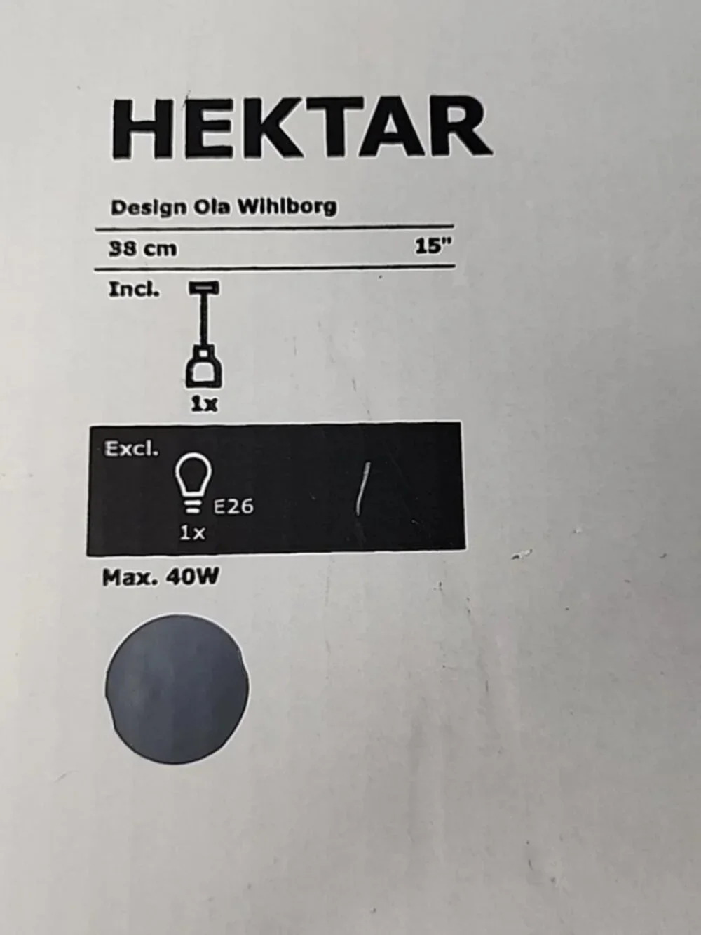 HEKTAR 202.961.09/20296109  Pendant lamp, dark gray, 15 